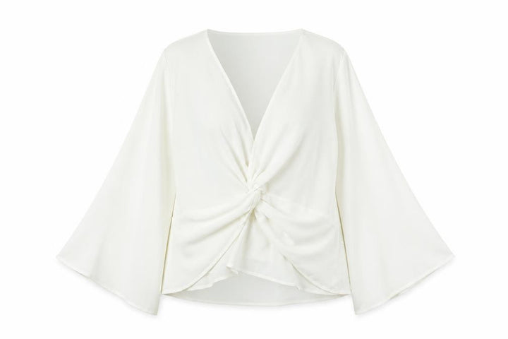 Missguided Womens White Wrap Blouse Kimono Sleeve Size 20