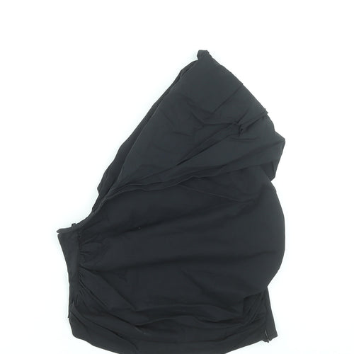 ZARA Women’s Black Ruffle Wrap Blouse Size 14 Sleeveless V-Neck