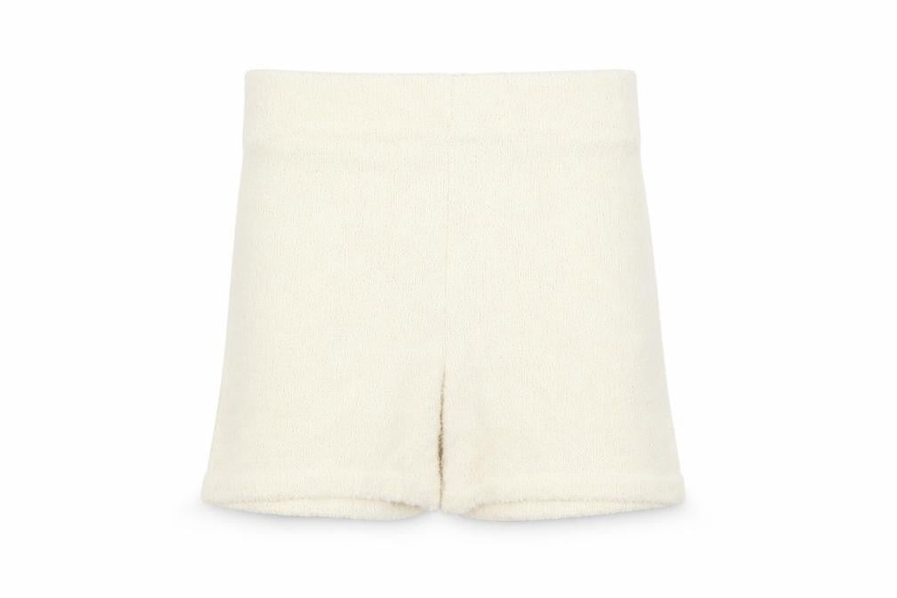 Bershka Women Beige High Rise Biker Shorts Size 8 Polyester Blend