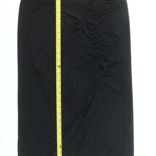 New Look Women's Black Size 14 Ruched Midi Pencil Skirt