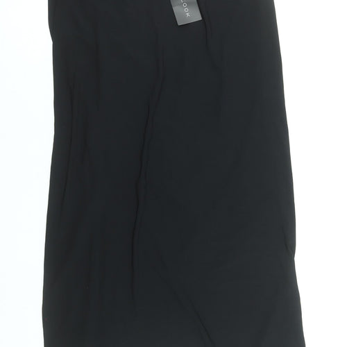 New Look Women's Black Size 14 Ruched Midi Pencil Skirt