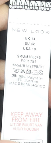 New Look Women's Black Size 14 Ruched Midi Pencil Skirt