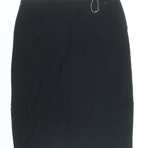 Marks and Spencer Womens Black Size 22 Pencil Knee Length Stretch Work Skirt