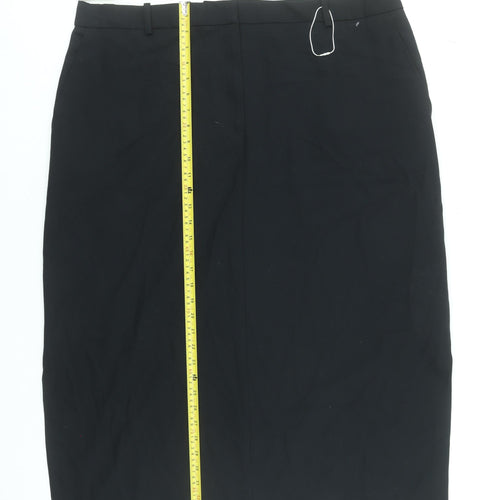 Marks and Spencer Womens Black Size 22 Pencil Knee Length Stretch Work Skirt