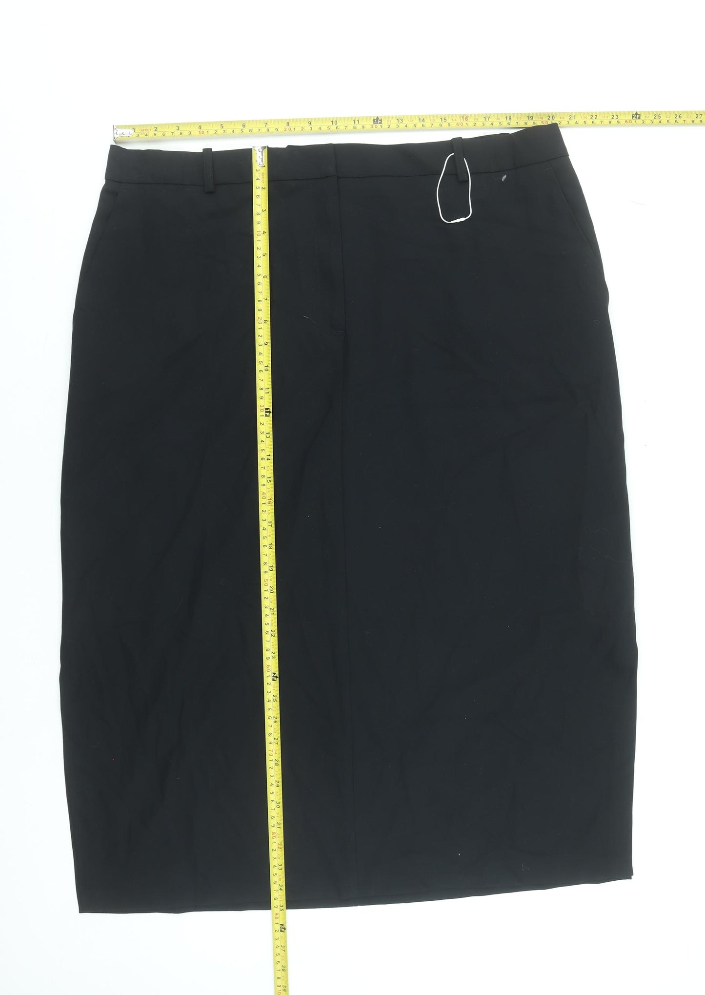 Marks and Spencer Womens Black Size 22 Pencil Knee Length Stretch Work Skirt