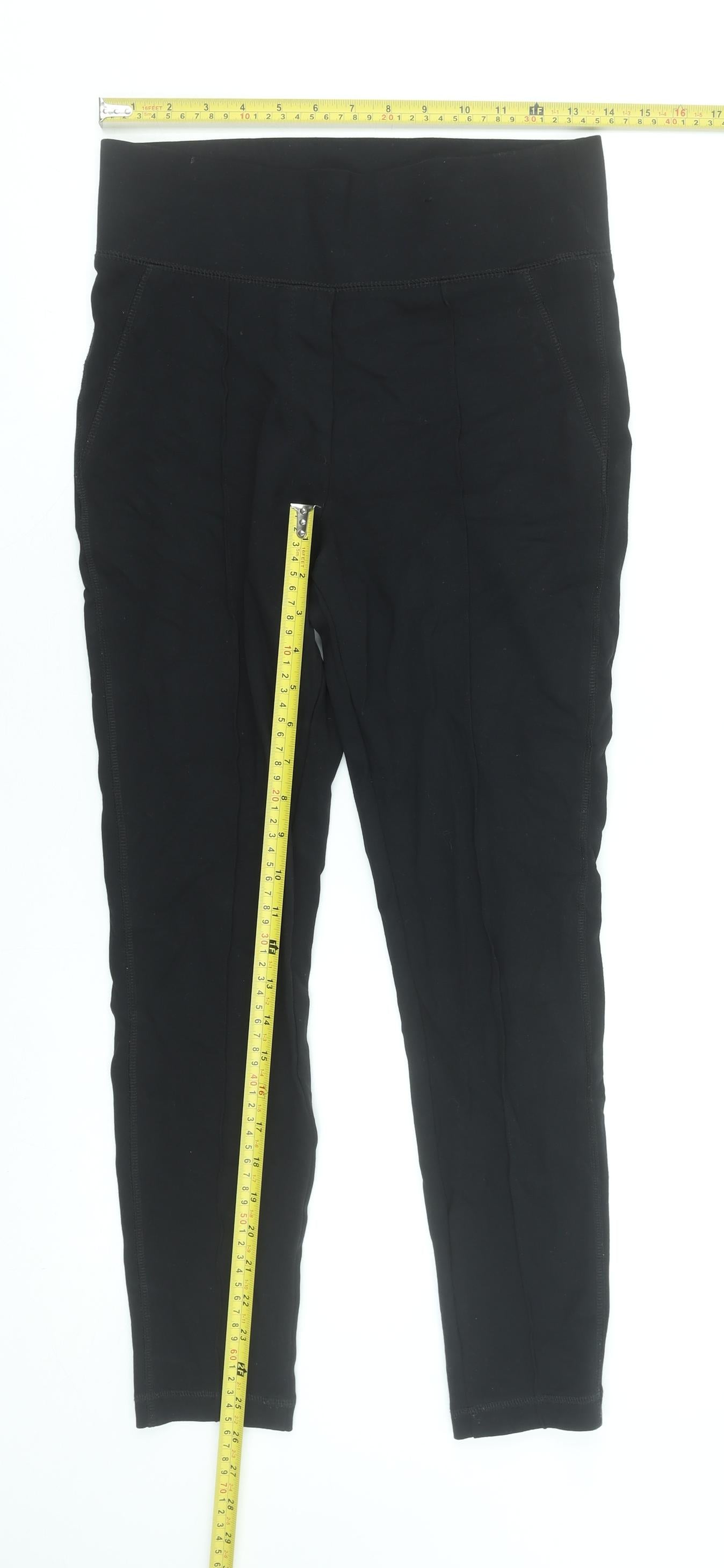 Marks and Spencer Womens Black High Rise Stretch Ankle Leggings Size 10