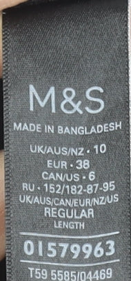 Marks and Spencer Womens Black High Rise Stretch Ankle Leggings Size 10