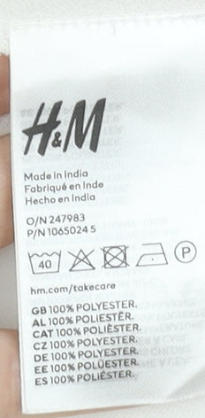 H&M Divided Women's White Cropped Tie Blouse Size 12