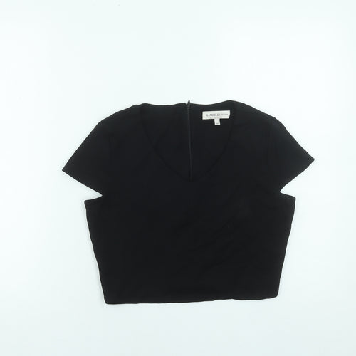 Marks and Spencer Women’s Black Cropped V-Neck Blouse UK 12