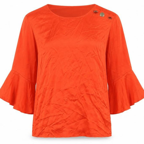 Marks and Spencer Women’s Red Viscose Bell Sleeve Blouse UK 8