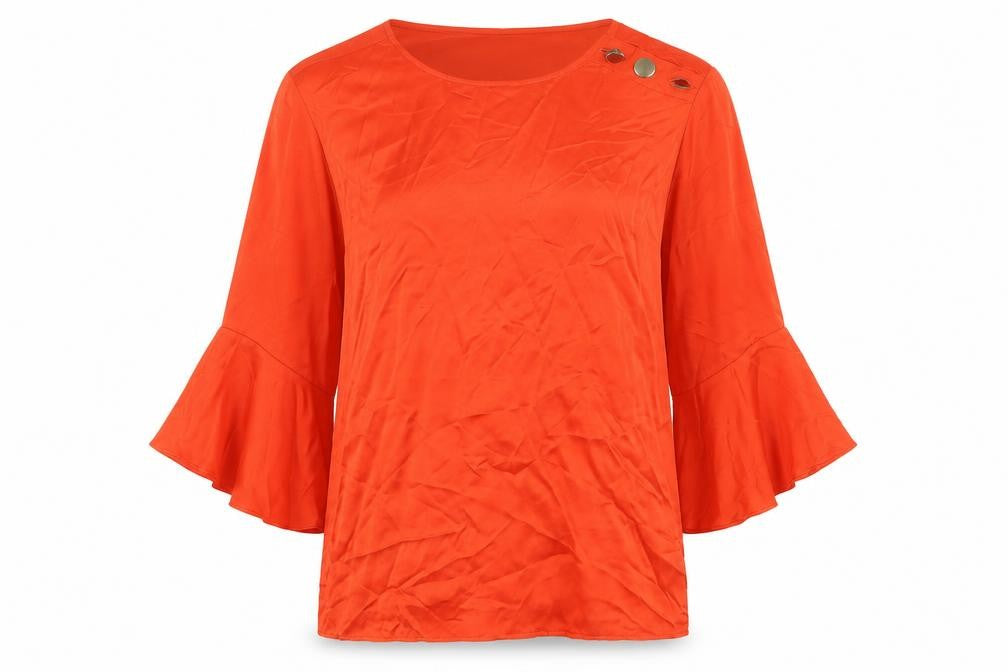 Marks and Spencer Women’s Red Viscose Bell Sleeve Blouse UK 8