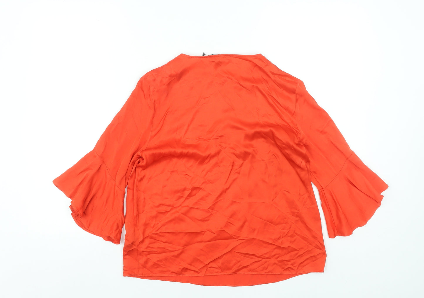 Marks and Spencer Women’s Red Viscose Bell Sleeve Blouse UK 8