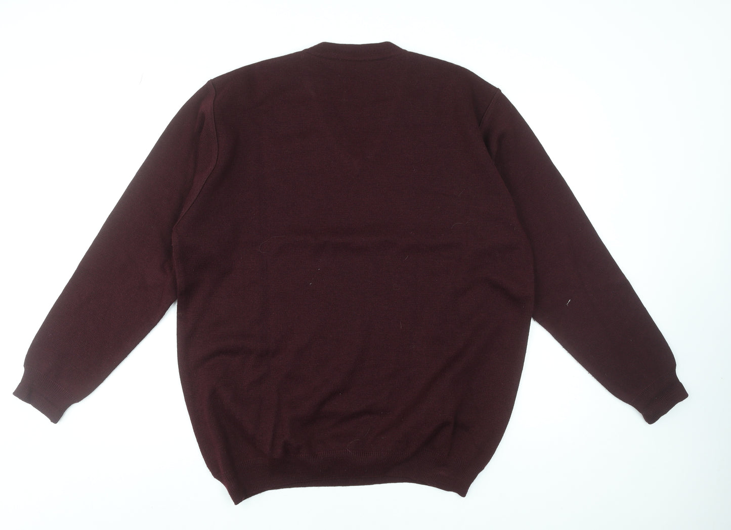 Franco Bencini Men’s Brown XL V-Neck Wool Blend Jumper