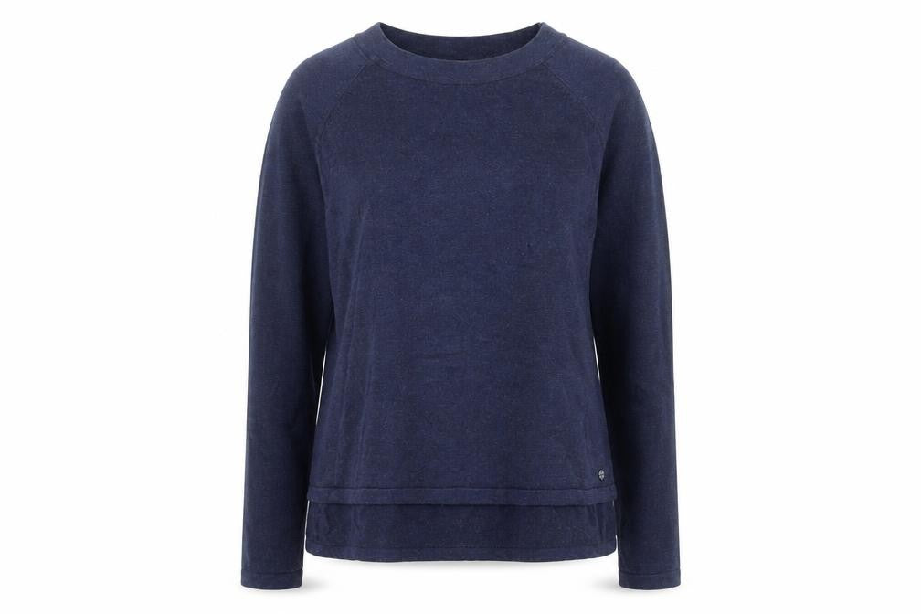 Front view of Bench Women Blue M Crew Neck jumper Long Sleeve Knit