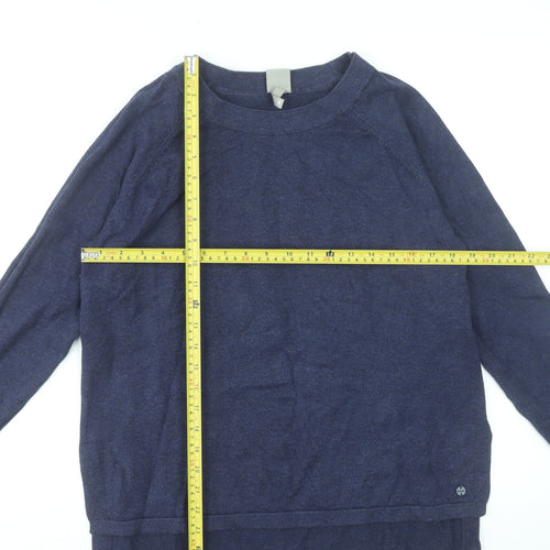 Bench Women Blue M Crew Neck Pullover Jumper Long Sleeve Knit