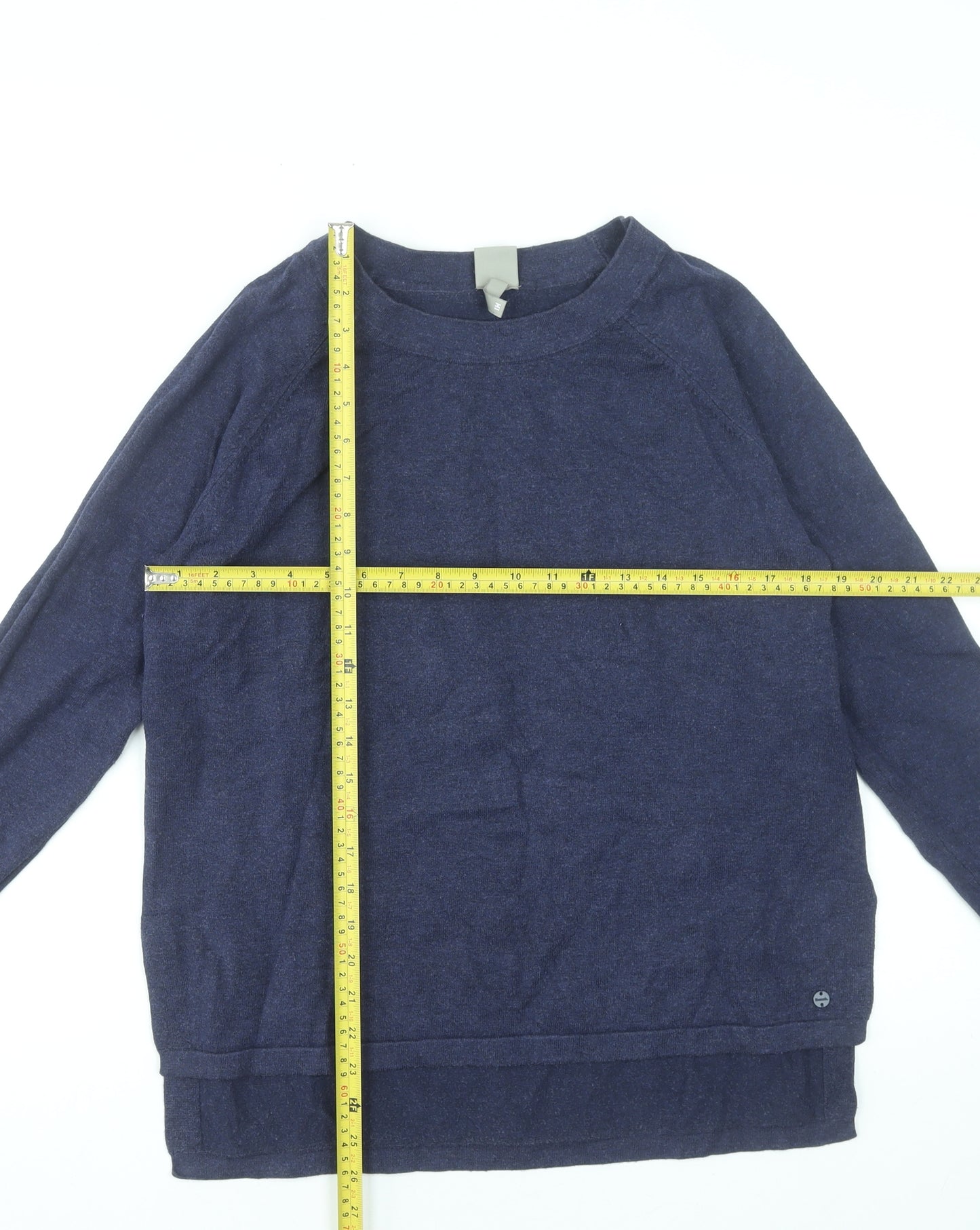 Bench Women Blue M Crew Neck Pullover Jumper Long Sleeve Knit