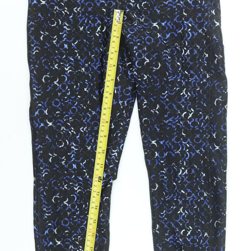 Marks and Spencer Womens Black Blue Abstract Gym Leggings Size 8