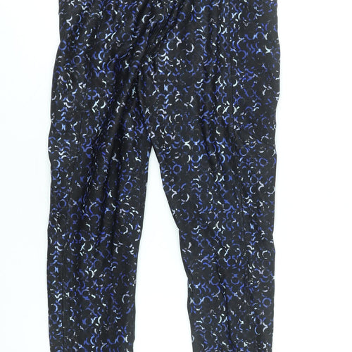 Marks and Spencer Womens Black Blue Abstract Gym Leggings Size 8