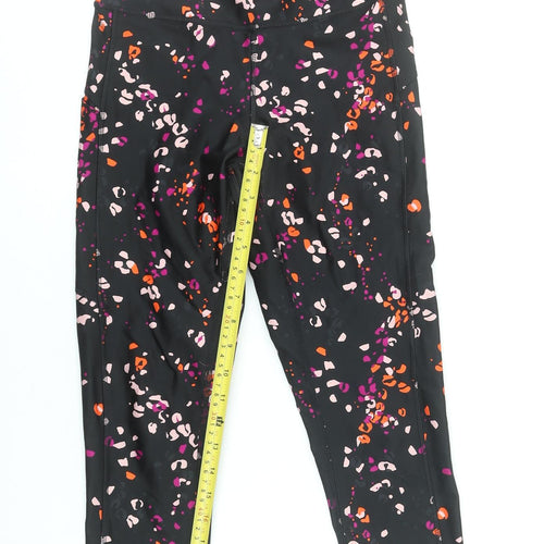 Marks and Spencer Womens Black Capri Leggings Size 8 Printed Activewear