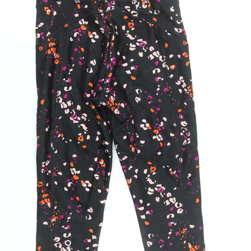 Marks and Spencer Womens Black Capri Leggings Size 8 Printed Activewear