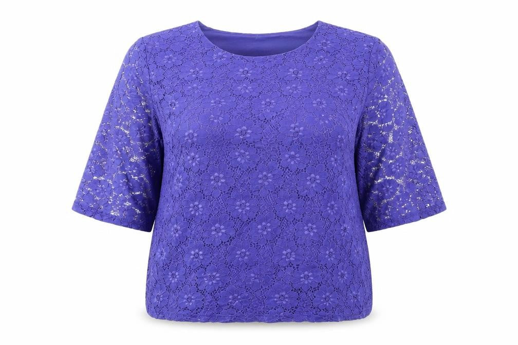 Paco Boutique Women’s Purple Floral Lace 3/4 Sleeve Blouse Size 16