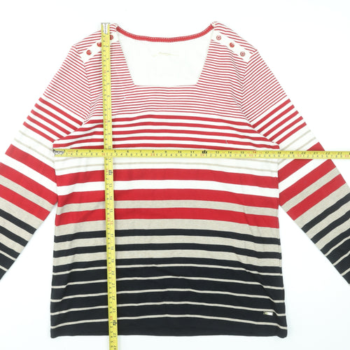 Dash Women’s Multicoloured Striped Long Sleeve Cotton Jersey T-Shirt UK 14