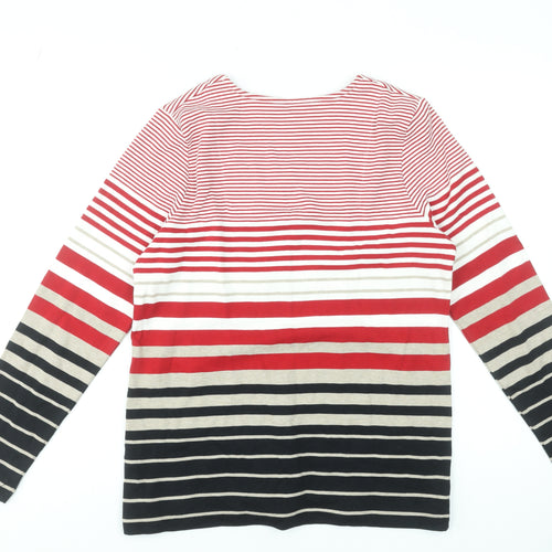 Dash Women’s Multicoloured Striped Long Sleeve Cotton Jersey T-Shirt UK 14