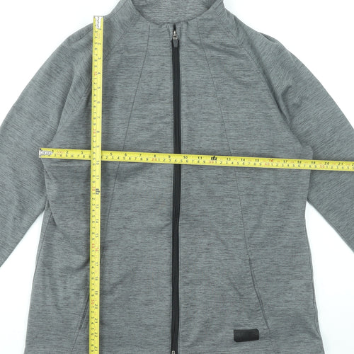 Puma Women's Grey Full Zip Sweatshirt Size L Polyester Stretch