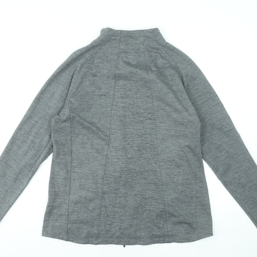 Puma Women's Grey Full Zip Sweatshirt Size L Polyester Stretch