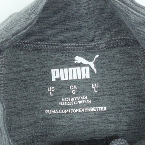 Puma Women's Grey Full Zip Sweatshirt Size L Polyester Stretch