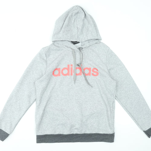 Adidas Women’s Grey Full Zip Hoodie L 16-18 Cotton Blend