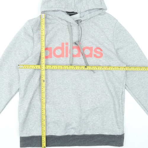 Adidas Women’s Grey Full Zip Hoodie L 16-18 Cotton Blend
