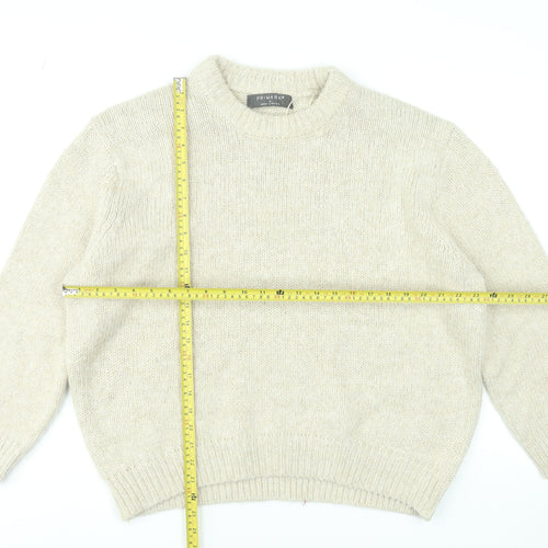 Primark Women Beige Crew Neck Knit Pullover Jumper Size M