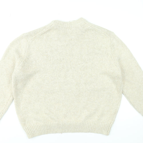 Primark Women Beige Crew Neck Knit Pullover Jumper Size M