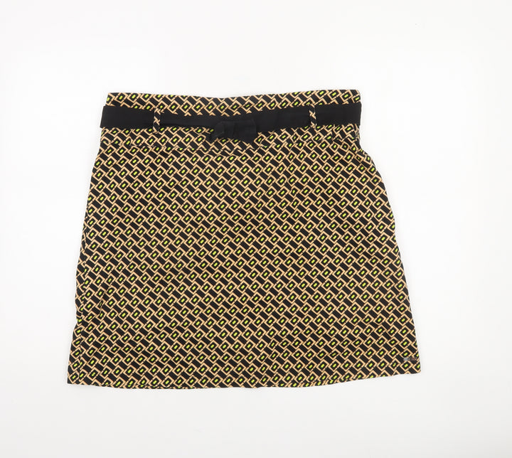 Vila Joy Women Multicoloured XL A-Line Knee Length Geometric Skirt