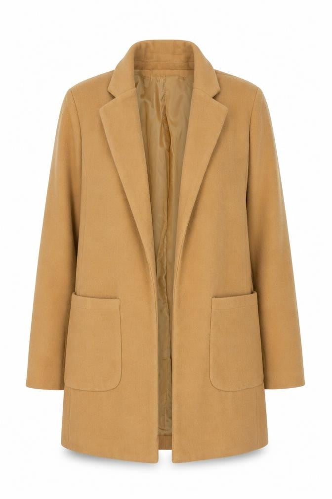 Missguided Women’s Beige Mid-Length Overcoat Size 8