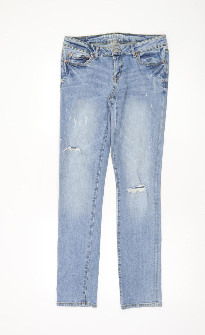 Aeropostale Women's Blue Distressed Skinny Jeans Size 6 Regular
