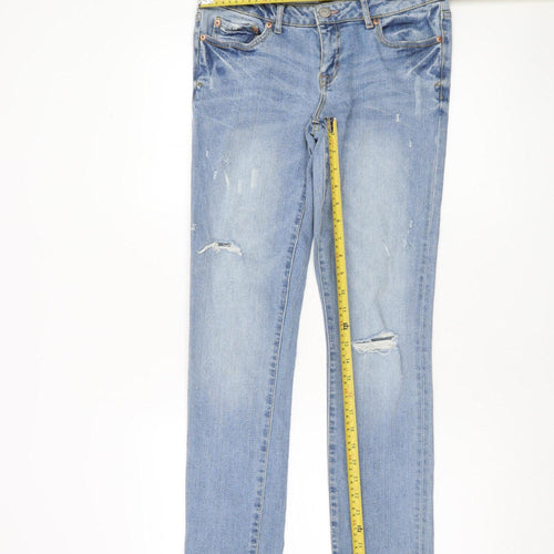 Aeropostale Women's Blue Distressed Skinny Jeans Size 6 Regular