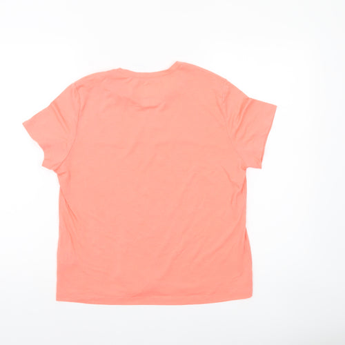 Reebok Womens Pink Short Sleeve Basic T-Shirt L Moisture Wicking