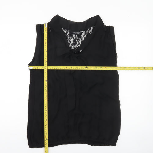 Dorothy Perkins Women's Black Sleeveless Chiffon Lace Blouse Size 14