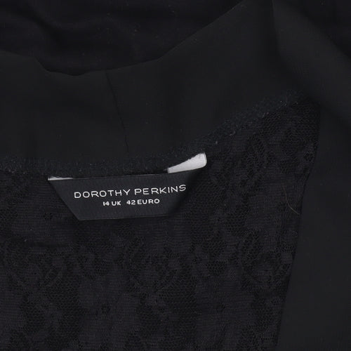 Dorothy Perkins Women's Black Sleeveless Chiffon Lace Blouse Size 14