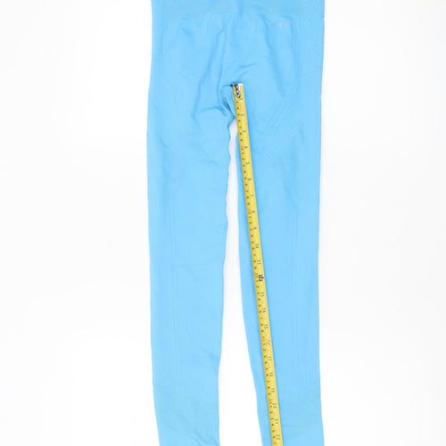 USA Pro Women's Blue Seamless Stretch Gym Leggings Size 8