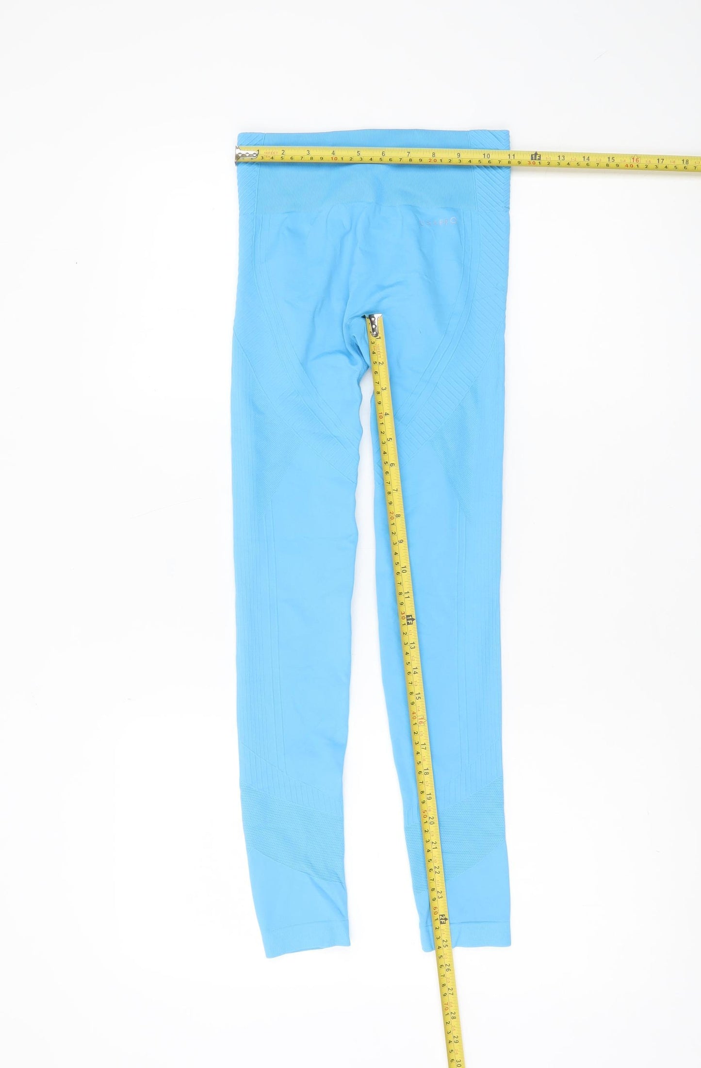 USA Pro Women's Blue Seamless Stretch Gym Leggings Size 8
