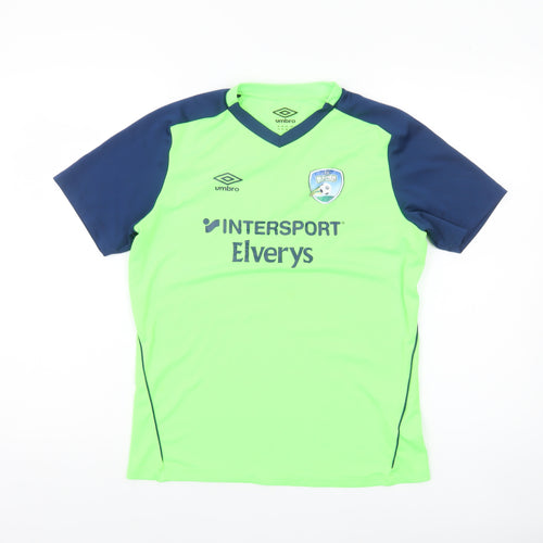Umbro Boys Green Football Training T-Shirt 13-14 Years Sports Jersey