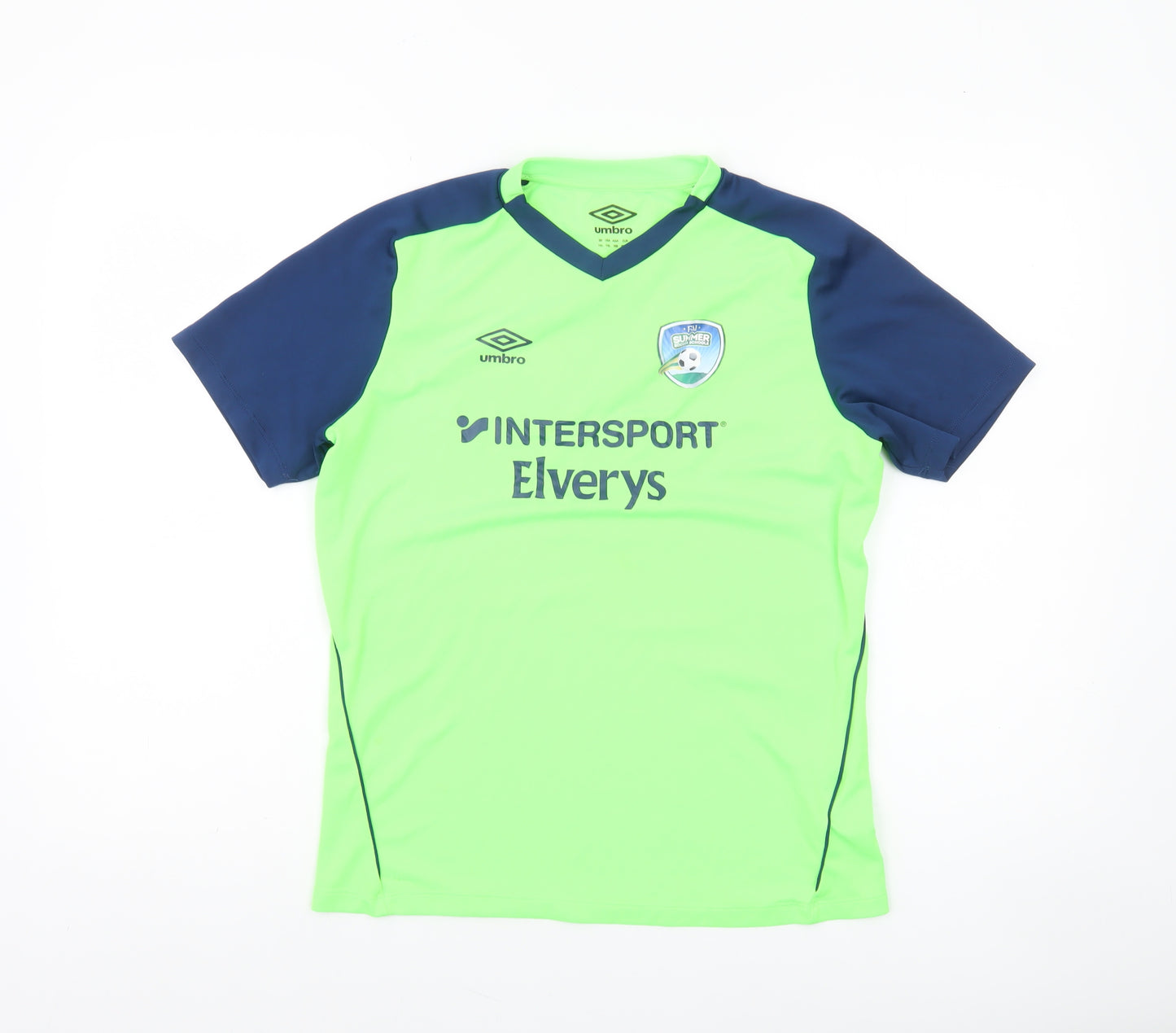Umbro Boys Green Football Training T-Shirt 13-14 Years Sports Jersey
