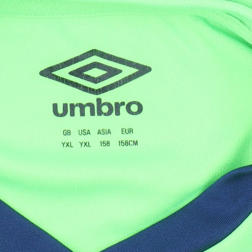 Umbro Boys Green Football Training T-Shirt 13-14 Years Sports Jersey
