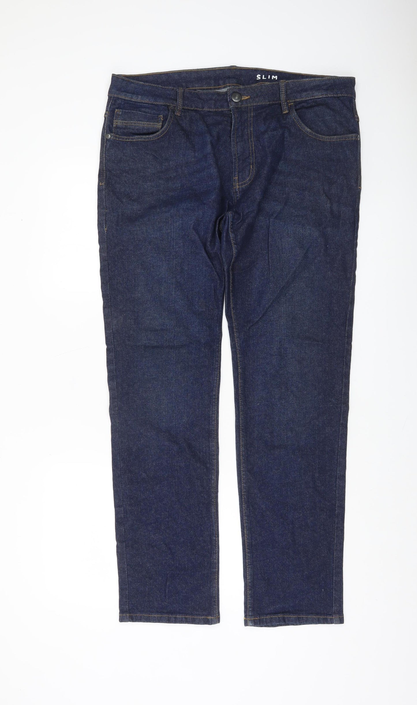 Dunnes Stores Men's Dark Blue Slim Fit Jeans 36W 32L Denim