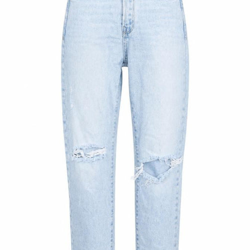 Stradivarius Women Blue Size 6 Ripped High Rise Mom Slim Jeans