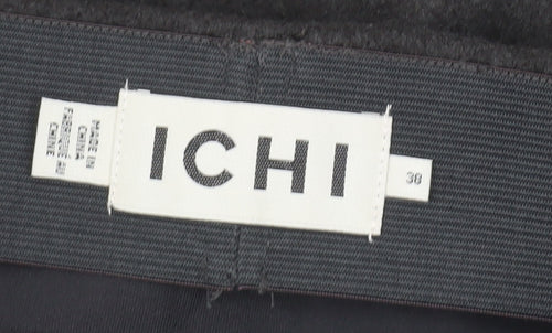 ICHI Women Grey A-Line Short Skirt Size 10 Wool Blend Workwear