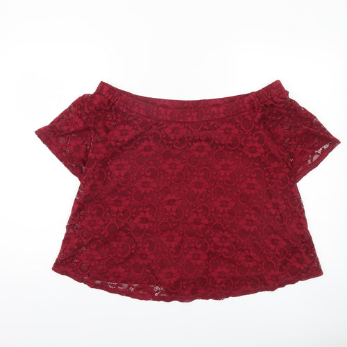 Atmosphere Women's Red Lace Off Shoulder Blouse Size 16